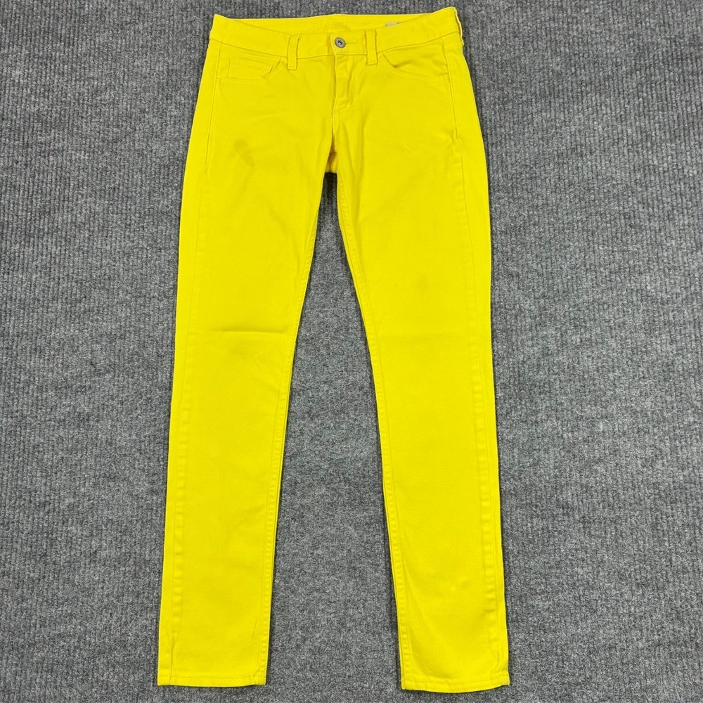 Arizona Jean Co. Womens Super Skinny Jeans Size 7 Yellow Stretch Low Rise